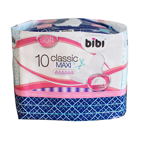 BIBI Прокладки для критических дней Classic Maxi Soft 10 прокладки bella panty soft tilia 60 шт