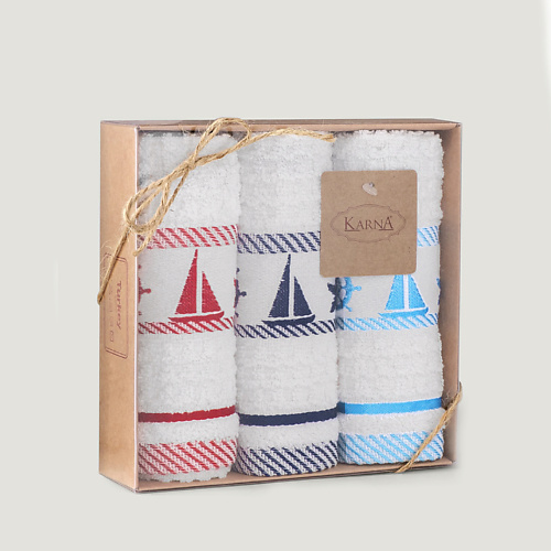 фото Karna кухонные полотенца махровые sail жаккард