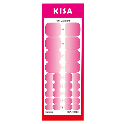 Наклейки для ногтей KISA.STICKERS Пленки для педикюра Pink Gradient