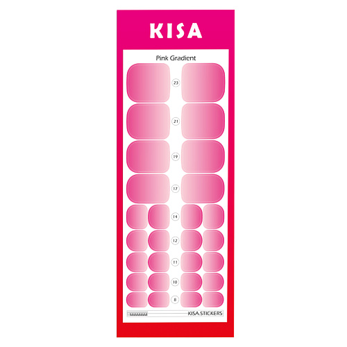 KISA.STICKERS Пленки для педикюра Pink Gradient