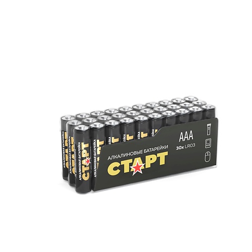 СТАРТ Батарейки алкалиновые LR03 (ААА), мизинчиковые 30 старт аккумуляторные батарейки hr03 ааа 1100mah ni mh bl2 2 шт 2