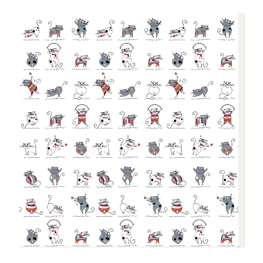 Изображение товара VANSTORE Занавеска для ванной комнаты "Cats", Комбинированный, Размер занавески 180Х180см