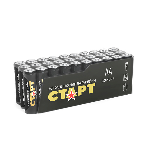 СТАРТ Батарейки алкалиновые LR6 (АА), пальчиковые 30 старт батарейки алкалиновые lr03 ааа мизинчиковые 30
