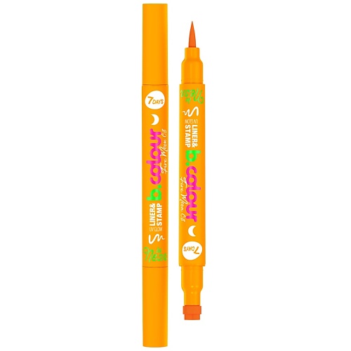 Контурные карандаши и подводка 7DAYS Подводка-штамп для макияжа лица и тела оранжевая светящаяся B.COLOUR