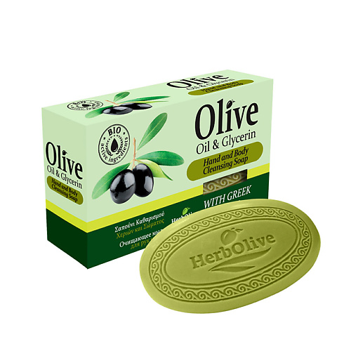 HERBOLIVE Оливковое мыло с глицерином 85 herbolive массажное мыло для пилинга с экстрактом граната против целлюлита 100