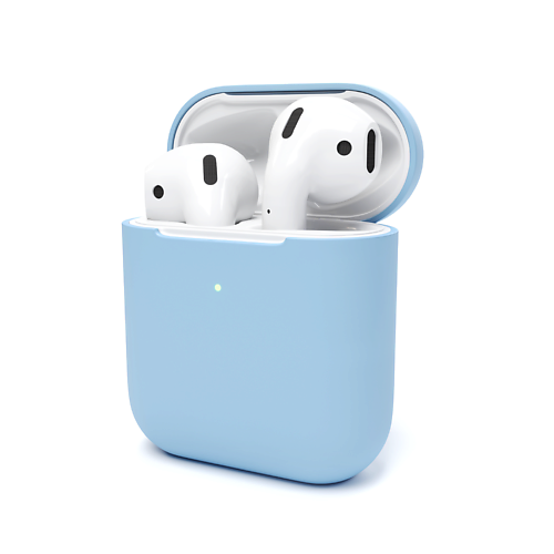 SSY Чехол для беспроводных наушников Apple AirPods 2, 1 round silicone anti lost protective case cover with buckle rope for apple airtag bluetooth locator sky blue