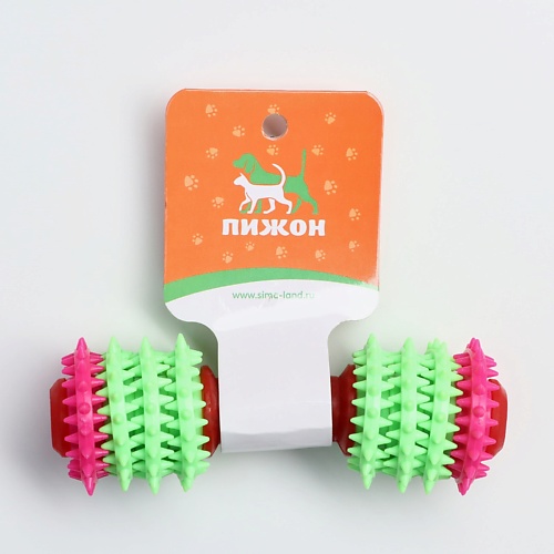 ПИЖОН Игрушка жевательная игрушка жевательная с канатом косточка на привязи 9 5 см зелёная