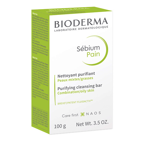 Мыло твердое BIODERMA Мыло очищающее для жирной и комбинированной кожи лица и тела Sebium