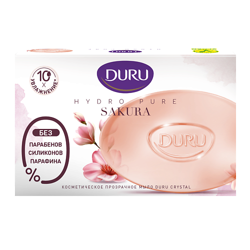 DURU Косметическое мыло CRYSTAL Hydro Pure Sakura 106 duru мыло для ухода за телом с экстрактом алоэ вера hydro pure 110