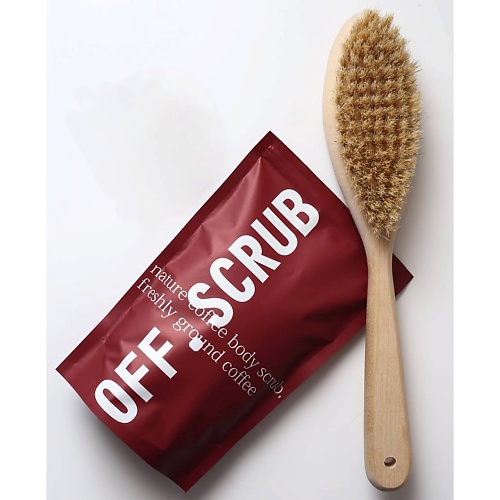 OFF.SCRUB Подарочный набор для тела: кокосовый скраб и щетка off scrub кокосовый скраб для тела с маслом ши 300