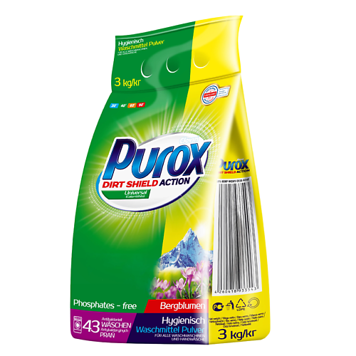 Порошок для стирки PUROX Universal Универсальный стиральный порошок капсулы для стирки purox universal duo color