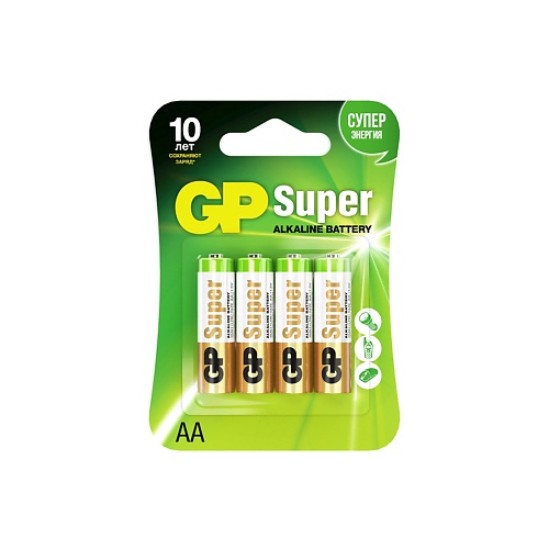 GP BATTERIES Батарейки GP Super Alkaline АА (LR6, 15A) 4 gp batteries батарейки gp super alkaline аа lr6 15a 4