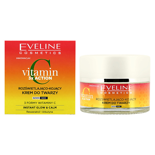 eveline сыворотка для лица eveline с витамином с 15% для сияния кожи 18 мл Крем для лица EVELINE Крем для лица VITAMIN C успокаивающий с эффектом сияния