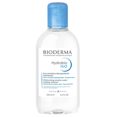 BIODERMA Мицеллярная вода очищающая для сухой и обезвоженной кожи лица Hydrabio H2O 250.0 биодерма пигментбио вода мицелярная осветляющая очищающая 250мл