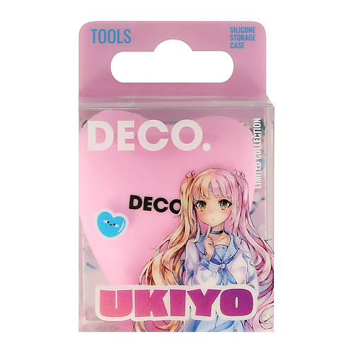 DECO. Чехол для хранения кистей UKIYO в форме сердца (большое) чехол для хранения и очистки кистей deco ukiyo в форме мишки