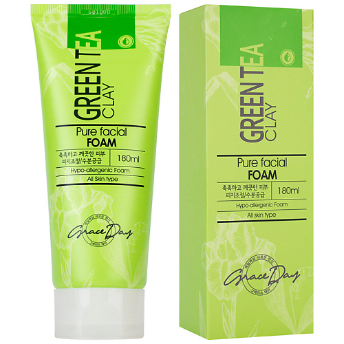 Пенка для снятия макияжа GRACE DAY Пенка для умывания с зеленой глиной пенка для снятия макияжа grace day очищающая пенка для умывания с витаминами