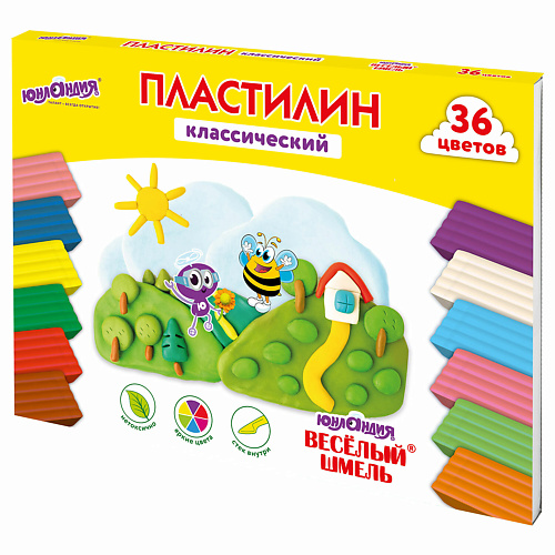 

ЮНЛАНДИЯ Пластилин классический Весёлый шмель 1, Пластилин классический Весёлый шмель