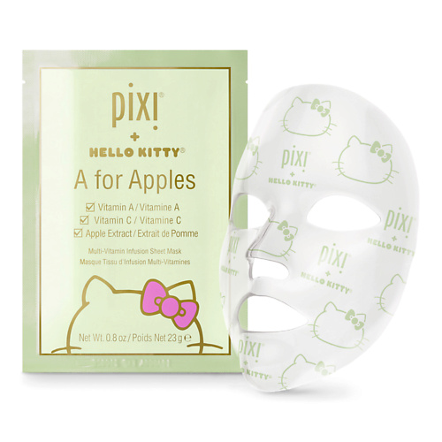 цена Маска для лица PIXI  Увлажняющая и разглаживающая тканевая маска  Hello Kitty A is for Apple