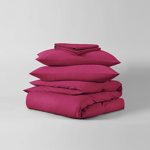 URBAN FAMILY Комплект постельного белья Малиновый 2-спальный ЕВРО 50х70