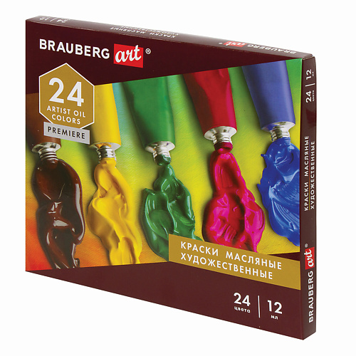 Краски BRAUBERG Краски масляные художественные ART PREMIERE бумага для акварели brauberg art premiere 300g m2 560x760mm 10 листов 113238