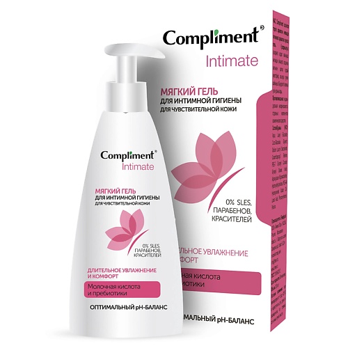 COMPLIMENT Мягкий гель для интимной гигиены для чувствительной кожи Intimate 250 освежающий гель для интимной гигиены для ежедневного ухода refreshing intimate gel