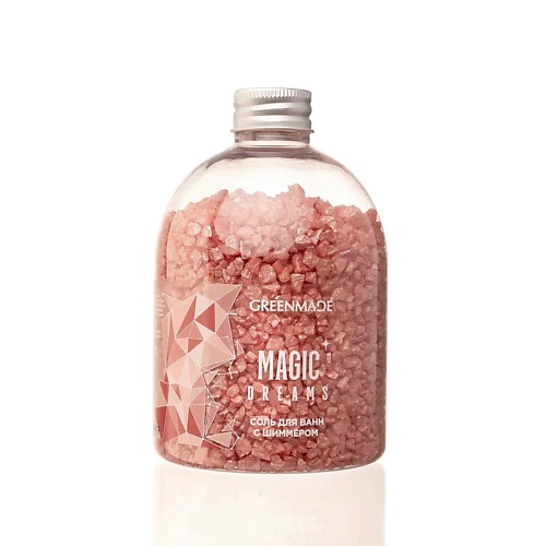 GREENMADE Соль для ванн с шиммером розовая Magic Dreams слива и  сакура 500.0 соль для ванн floral dreams greenmade 500 г