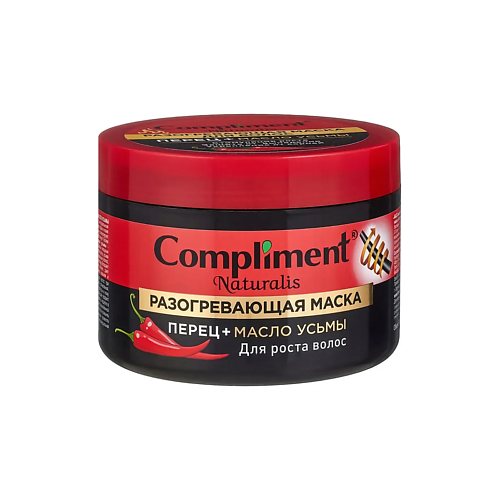 COMPLIMENT Маска для волос разогревающая перец+масло усьмы Naturalis 500 compliment сахарный скраб для тела кокос и масло марулы 200