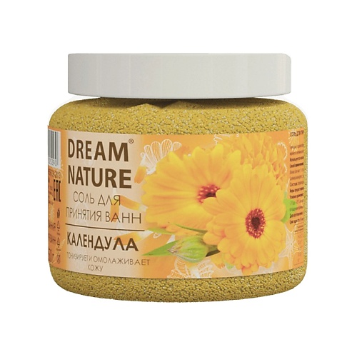 Соль для ванны DREAM NATURE Соль для принятия ванн Календула соль для ванны dream nature spa care соль для ванн с цветами розы