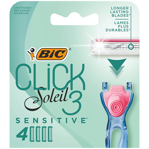 Бритвы и станки женские BIC Сменные кассеты для бритья 3 лезвия Click 3 Soleil