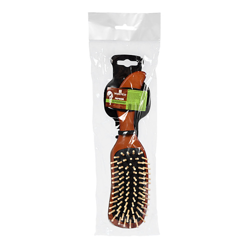 Аксессуары для волос VORTEX Расческа деревянная, массажная, с деревянными зубчиками