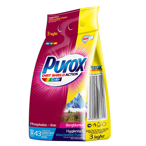Порошок для стирки PUROX Universal Универсальный стиральный порошок средства для стирки purox color гель для стирки цветных вещей