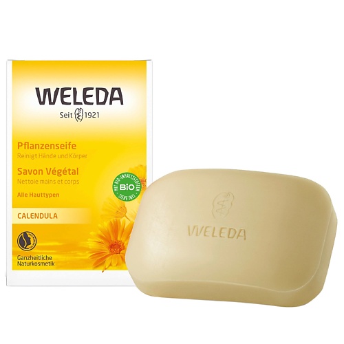 Средства для ванной и душа WELEDA Растительное мыло с календулой и лекарственными травами 100