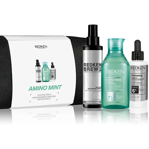REDKEN Набор Amino Mint для жирных волос, склонных к выпадению redken уплотняющий шампунь brews thickening для мужчин 300