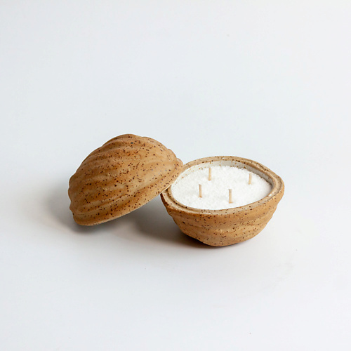 LA PALME ARTISAN CERAMICA Свеча авторская в грецком орехе из керамики 1.0 la palme artisan ceramica свеча насыпная сандал 1