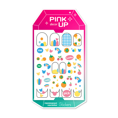 Наклейки для ногтей PINK UP Наклейки для ногтей DECOR NAIL STICKERS переводные 5d relief ultra thin nail stickers thin transparent adhesive nail stickers lovely cartoon little monster nail stickers series