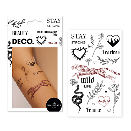 Купить Аксессуары для ухода за телом, DECO. Набор переводных мини-тату by Miami tattoos (Wild Life)