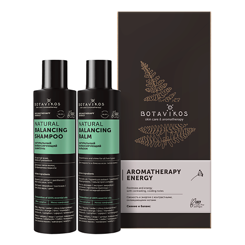 BOTAVIKOS Подарочный набор Energy шампунь+бальзам бальзам для волос botavikos aromatherapy energy натуральный балансирующий 200 мл