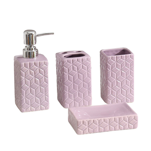 ДОЛЯНА Набор аксессуаров для ванной комнаты «Звёзды» доляна набор аксессуаров для ванной комнаты розовое золото