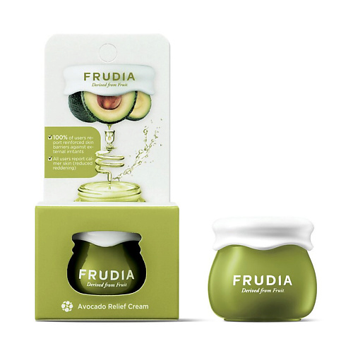 восстанавливающий крем с авокадо frudia avocado relief cream mini 10 мл Крем для лица FRUDIA Восстанавливающий крем с авокадо МИНИ