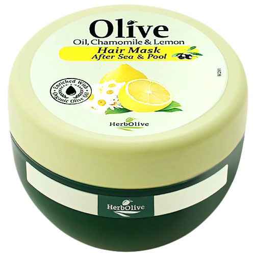 HERBOLIVE Маска для волос с маслом оливы, ромашкой и лимоном 250 восстанавливающая маска с ромашкой 1000 мл