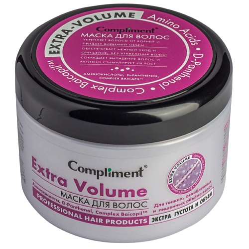 Кондиционеры, бальзамы и маски COMPLIMENT Маска для волос Extra Volume с аминокислотами 500