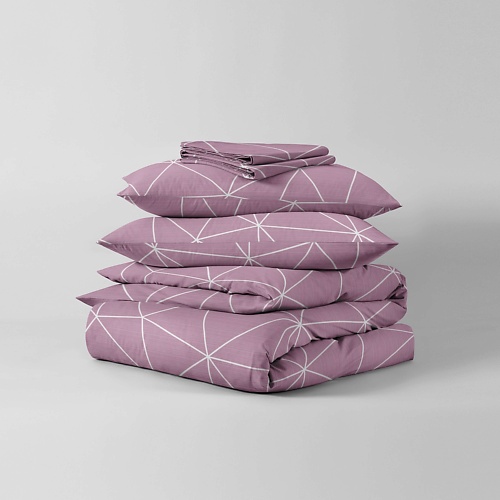фото Ночь нежна комплект постельного белья грань розовый 2 -спальный евро 70х70