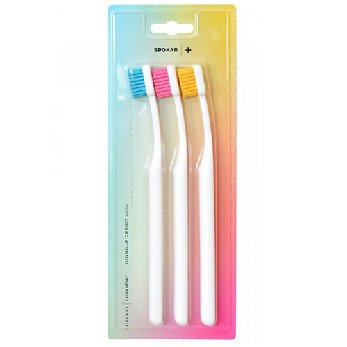 SPOKAR Набор зубных щеток с экстра мягкими волокнами leifheit набор для уборки швабра и ведро с отжимом clean twist