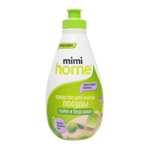 Гель для мытья посуды MIMI HOME Средство для мытья посуды Лайм и бергамот средства для уборки mimi home средство для мытья полов