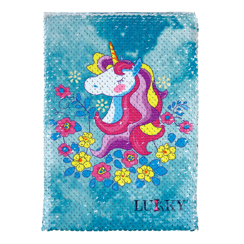 Изображение товара LUKKY Блокнот Единорог с пайетками, А5, 80 листов