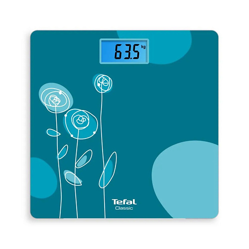 TEFAL Весы напольные Classic Drawing Bloom Turquoise PP1533V0