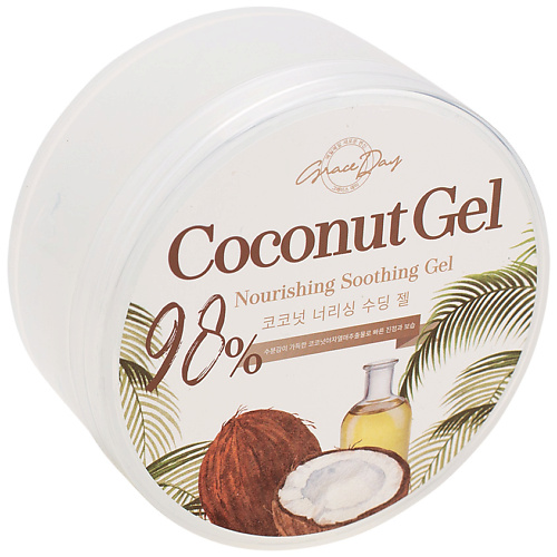 GRACE DAY Питательный успокаивающий гель с экстрактом кокоса 300 grace face увлажняющий лосьон для тела с экстрактом персика с легким шиммером 250