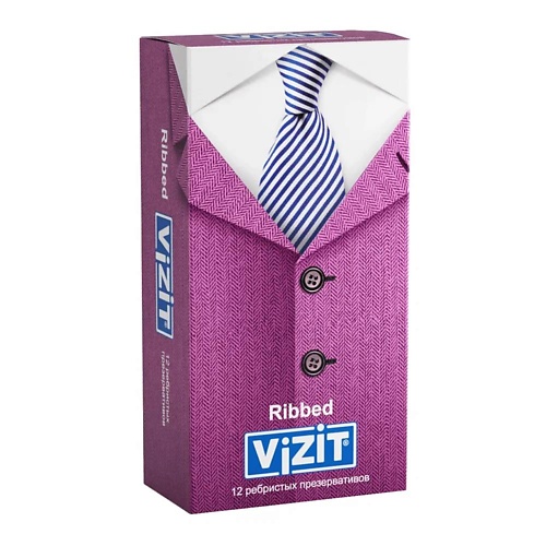 VIZIT Презервативы ребристые со смазкой 12 vizit презервативы увеличенного размера большие 12