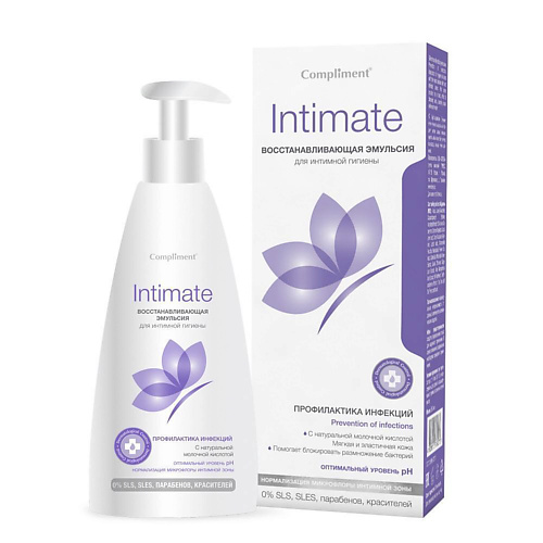 COMPLIMENT Эмульсия восстанавливающая для интимной гигиены Intimate 250 compliment гидрофильное масло для интимной гигиены intimate 200