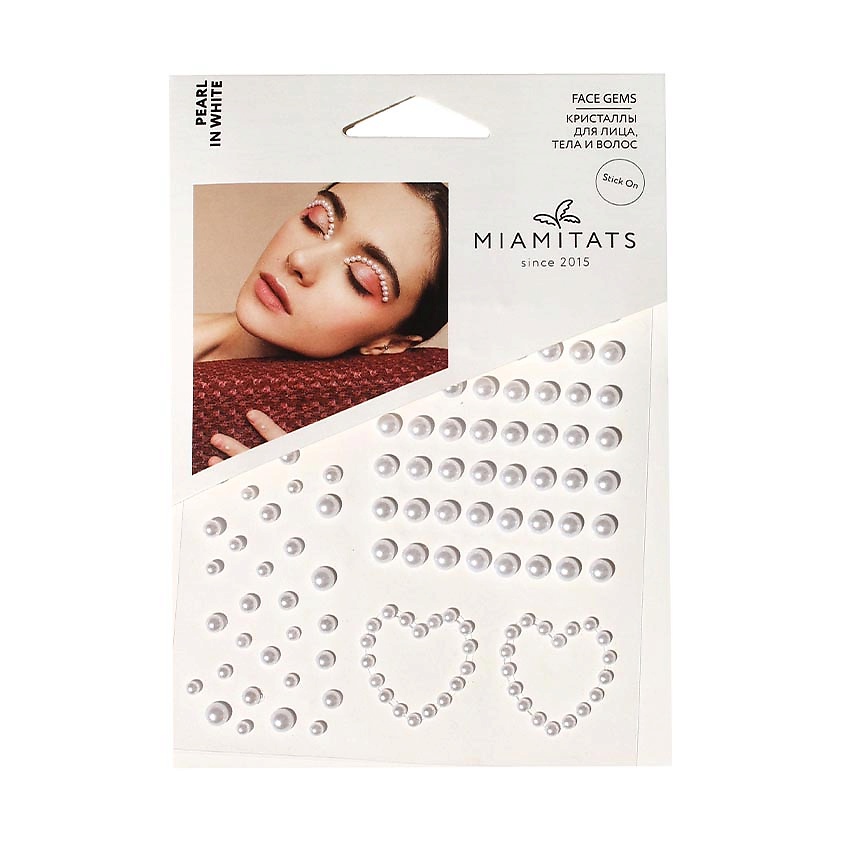 Изображение товара MIAMITATS Жемчуг на клейком слое CRYSTAL Pearl in White, 1 шт.